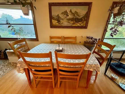 Photo of free Dining table with 6 chairs (NW Portland, OR) #2
