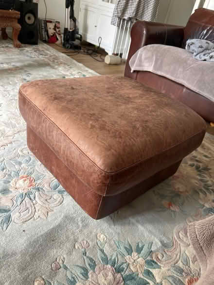 Photo of free Leather foot stool (Hailsham BN27) #1