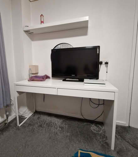 Photo of free Computer desk with 2 drawers (OL9 6SB) #1
