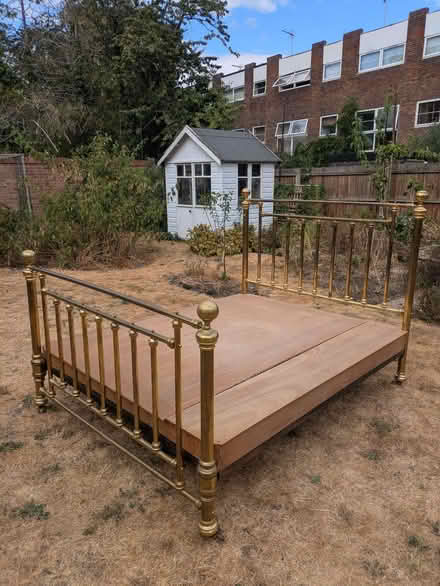 Photo of free King sized bed and mattress (Skaters' Meadow CB3) #2