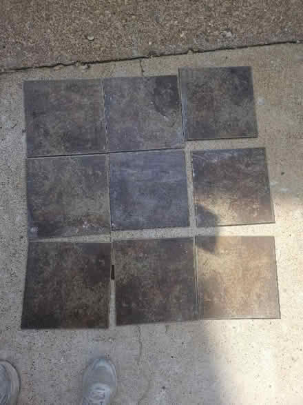 Photo of free 9 - 12" x 12" tiles (Overland Rock Road & Brown) #1