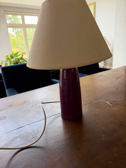 Photo of free Purple ceramic table lamp (Old Road OX3) #2