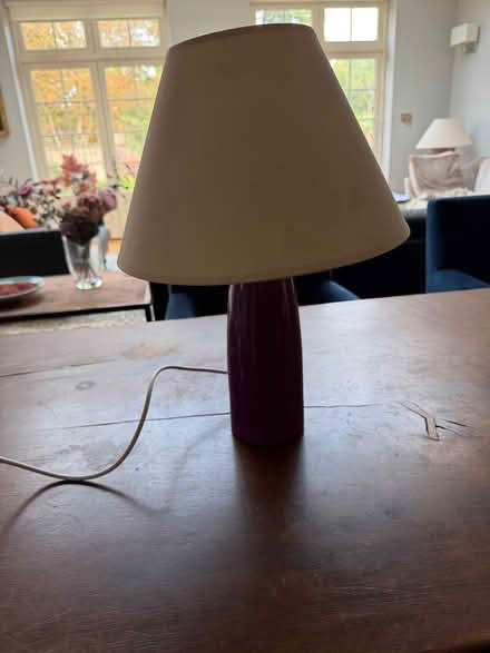 Photo of free Purple ceramic table lamp (Old Road OX3) #3