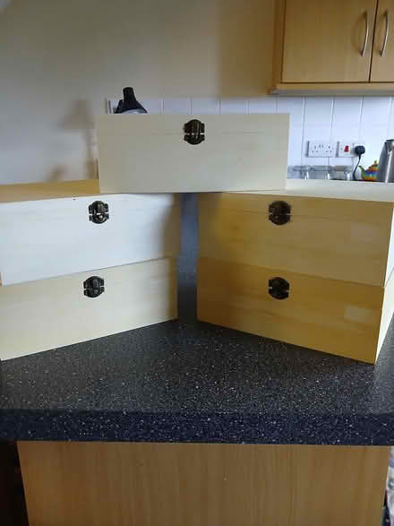 Photo of free 5 Wooden storage boxes (Trewellard TR19) #1