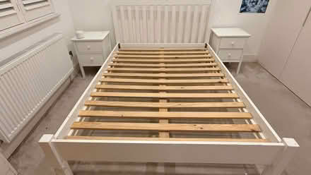 Photo of free White double bed and 2 bedside tables (Locksbottom BR6) #4