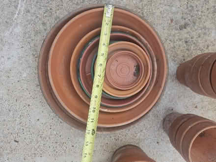 Photo of free Clay pots & saucers (Overland Rock Road & Brown) #1