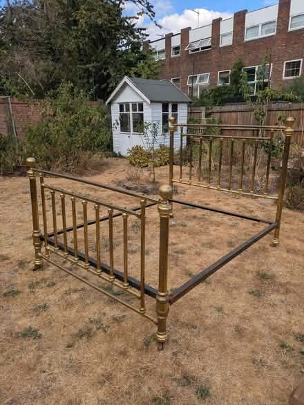 Photo of free King sized bed and mattress (Skaters' Meadow CB3) #1