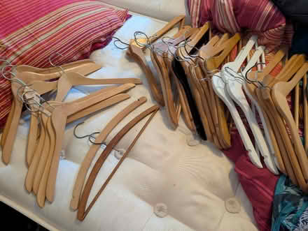 Photo of free 32 wooden coathangers (Skerton LA1) #3
