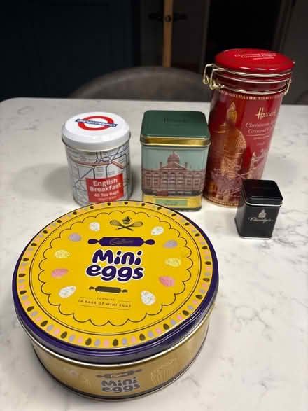Photo of free Mixed tea/coffee tins (Broughton PR3) #1