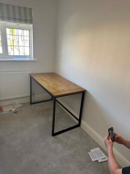 Photo of free Wooden desk with metal legs/frame (Berrylands KT5) #1