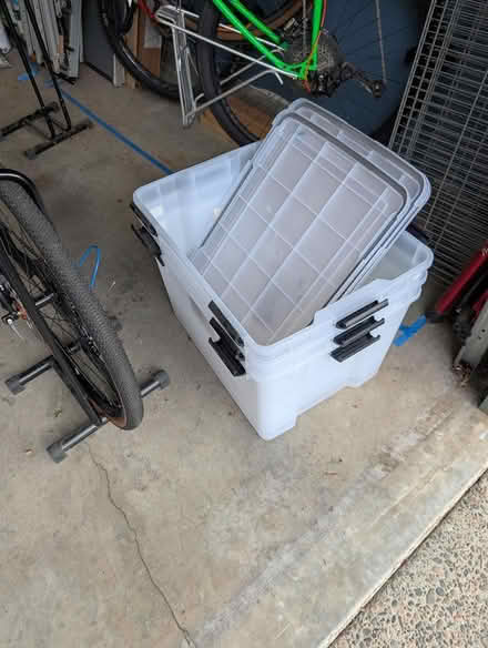Photo of free Large bins, clear, x3 (Folsom) #1