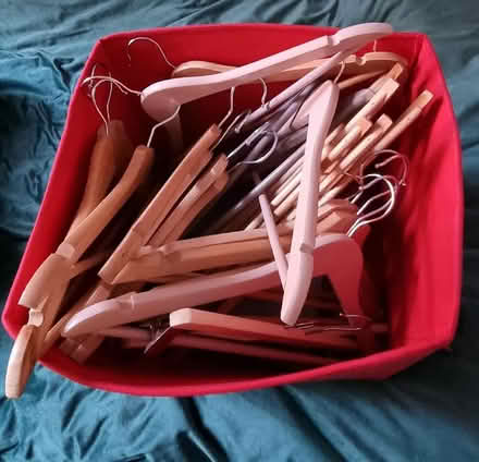 Photo of free 20+ assorted wooden hangers (Purley CR8) #1