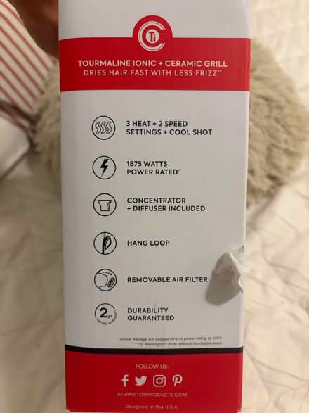Photo of free Remington hairdryer (Williamsburg) #2