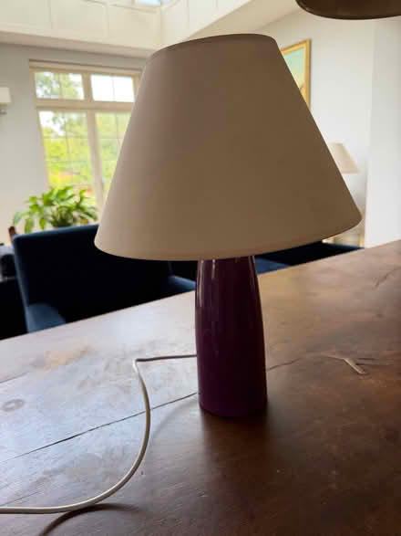 Photo of free Purple ceramic table lamp (Old Road OX3) #1