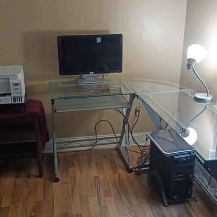 Photo of free 3-sections tempered glass desk (Ledyard, CT) #1