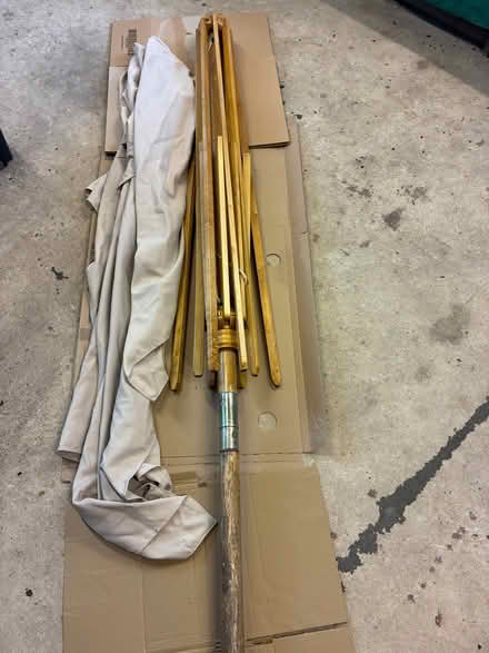 Photo of free Large Wooden parasol with cover (Salcott-cum-Virley CM9) #1
