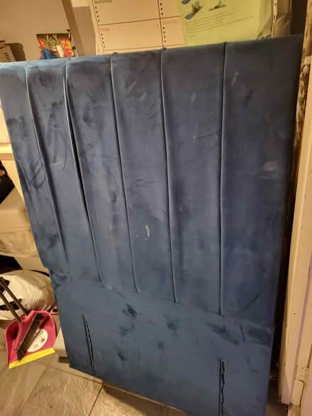 Photo of free Blue velvet single head board (Enfield EN3) #1