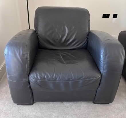 Photo of free Brown leather armchair (Wymondham NR18) #1