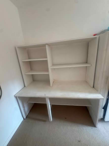 Photo of free Large wood desk / shelves for child (Haringey Green Lanes N4) #1