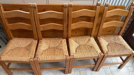 Photo of free Solid pine dining table & 4 chairs (Compton Acres NG2) #3