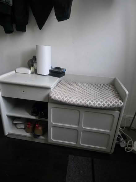 Photo of free White/grey shoe storage bench/ telephone seat. (Eltham SE9) #1