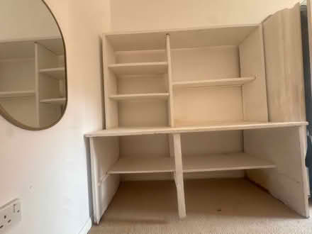 Photo of free Large wood desk / shelves for child (Haringey Green Lanes N4) #2