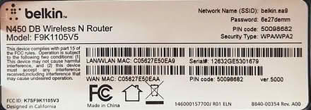 Photo of free Belkin N450 DB WIFI ROUTER (Lansdale Hospital area) #4