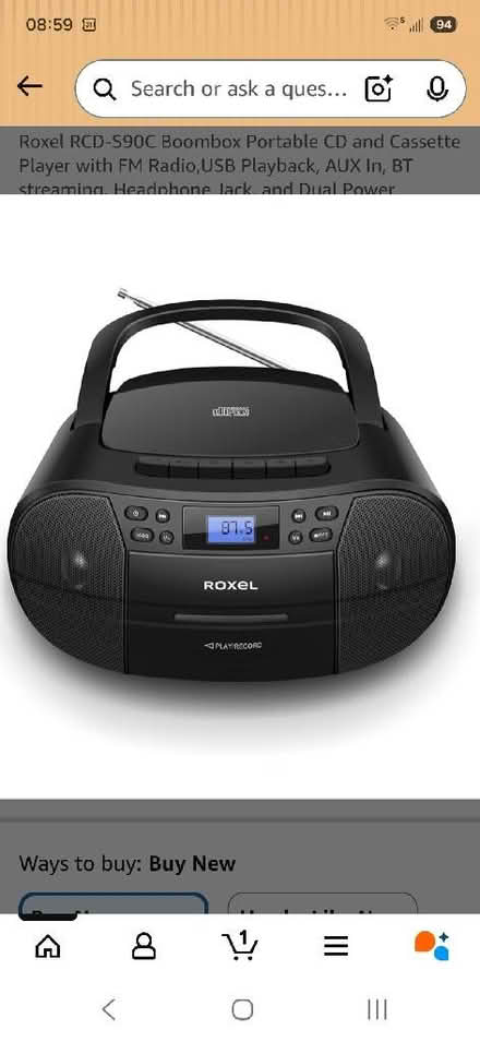 Photo of CD and cassette player (Matlock DE4) #1