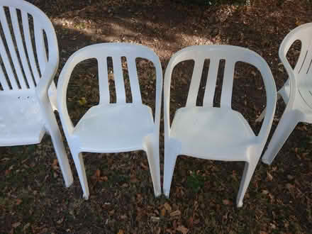 Photo of free 6 garden chairs, white plastic (Copt Hewick HG4) #3