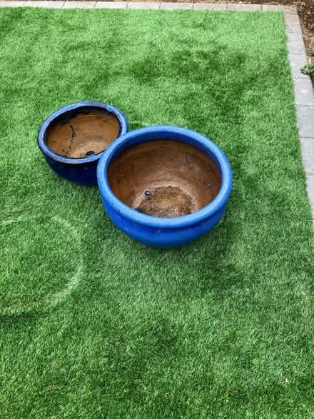 Photo of free 2 Heavy Blue Garden Planters (Chantry IP2) #2