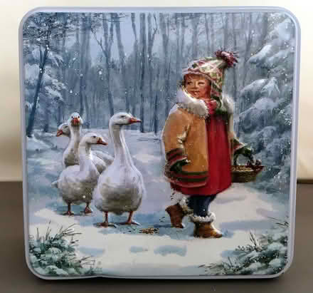 Photo of free Decorated Tin (Christmas Scene) (Talbot Village BH12) #1