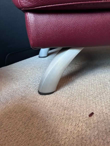 Photo of free Leather footstool with metal feet (Shipley BD18) #3