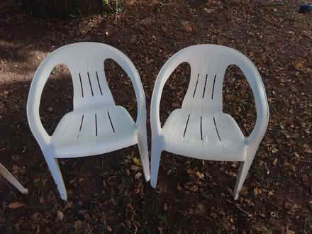 Photo of free 6 garden chairs, white plastic (Copt Hewick HG4) #4