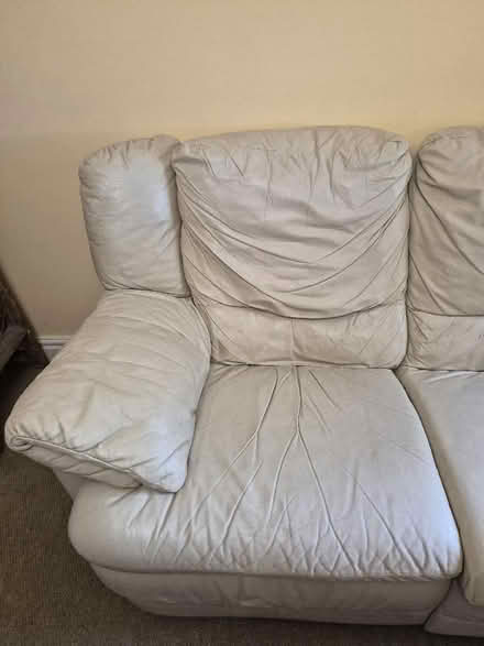 Photo of free Cream leather 3 seater sofa (Broseley TF12) #4