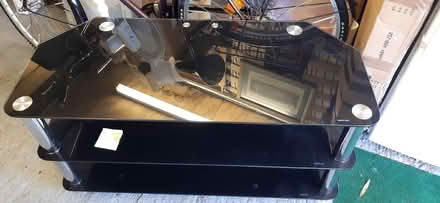 Photo of free TV stand, black glasd and chrome (St Anne's on the Sea FY8) #1