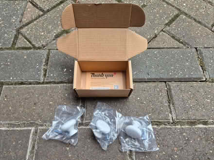 Photo of free 3 x White Ceramic Cupboard / Drawer Knobs (New in Box) (Purley on Thames RG8) #1