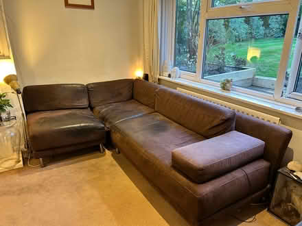 Photo of free L shaped faux suede (Sundridge TN14) #1