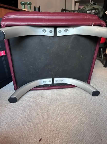 Photo of free Leather footstool with metal feet (Shipley BD18) #4