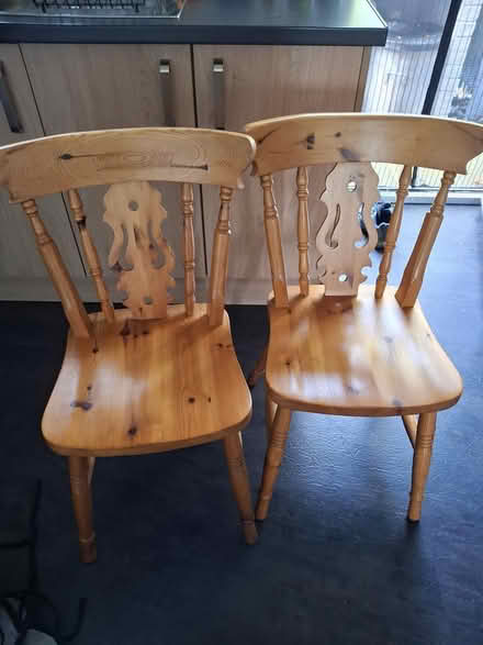 Photo of free 4 pine chairs and table (Lancaster,la12rn) #2