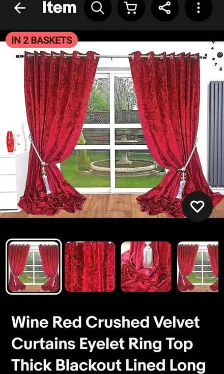 Photo of Red velvet curtains or fabric (Bishop auckland DL14) #1