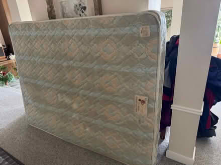Photo of free queen mattress, box, frame complete (maple leaf lake city way) #4