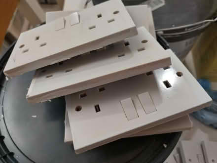 Photo of free Six White Double Plug Face Plate (Roseacre ME14) #1