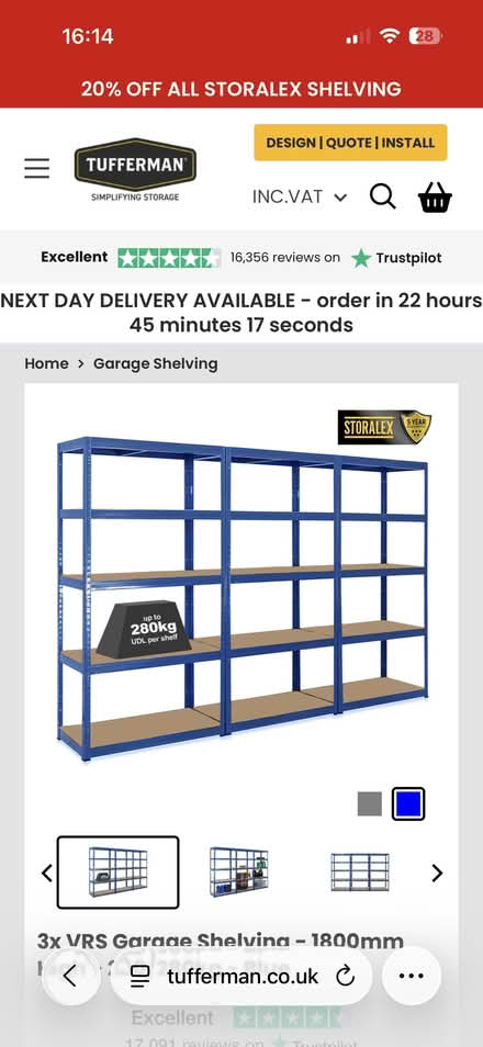 Photo of hoover or shelving units (heavy duty) (Matlock DE4) #1