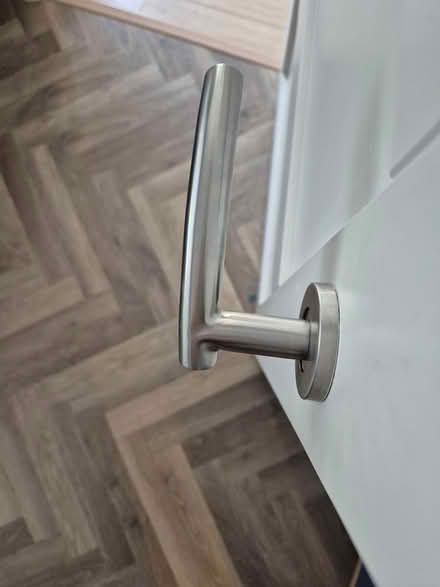 Photo of free 2 pairs brushed Nickel handles (Walton on Thames KT12) #1