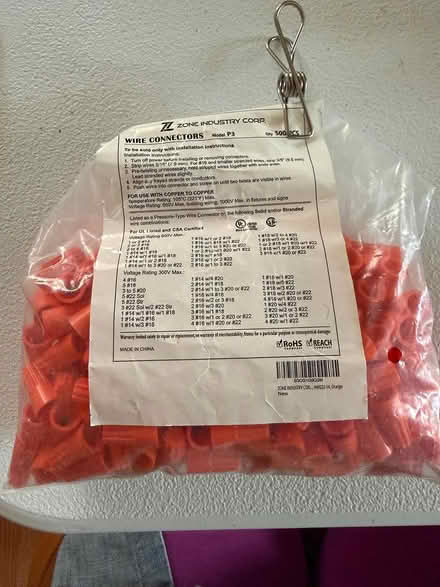 Photo of free Wire Nuts, Orange (Los Ranchos) #1