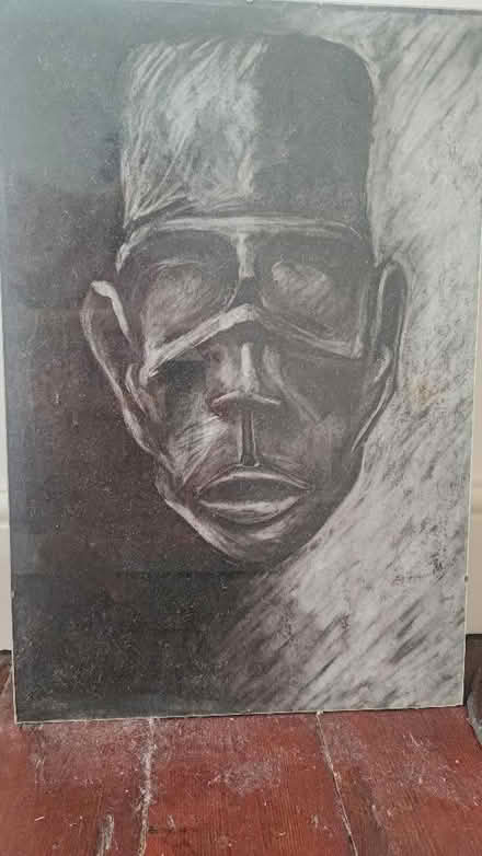 Photo of free Charcoal(?) original drawing in clip frame (Westbourne Park W11) #1
