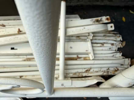 Photo of free White metal double bed frame (1089 West Olive Avenue) #2