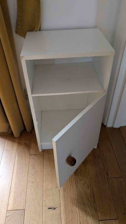 Photo of free Little white melamine bedside cabinet (Gorse Hill GU22) #2