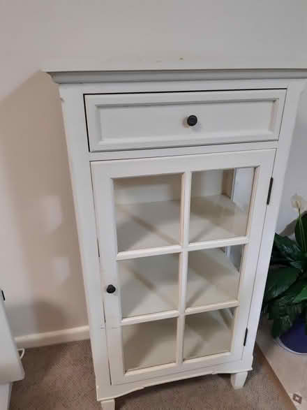 Photo of free White wood and glass cabinet (Flynns Beach) #1