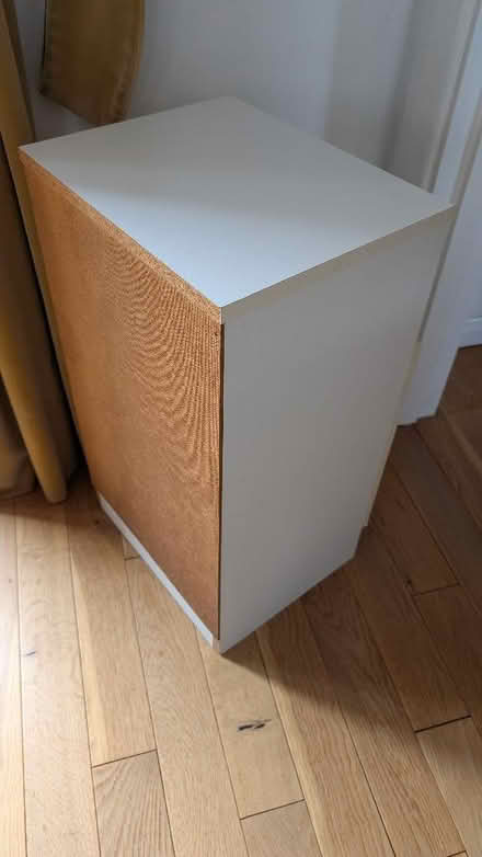 Photo of free Little white melamine bedside cabinet (Gorse Hill GU22) #3